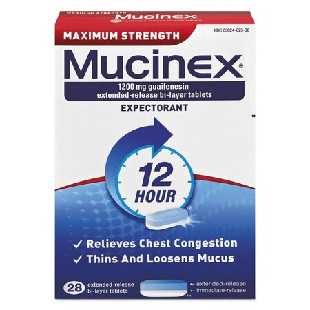 Mucinex Maximum Strength Expectorant, 28 Tablets/Box 63824-02328